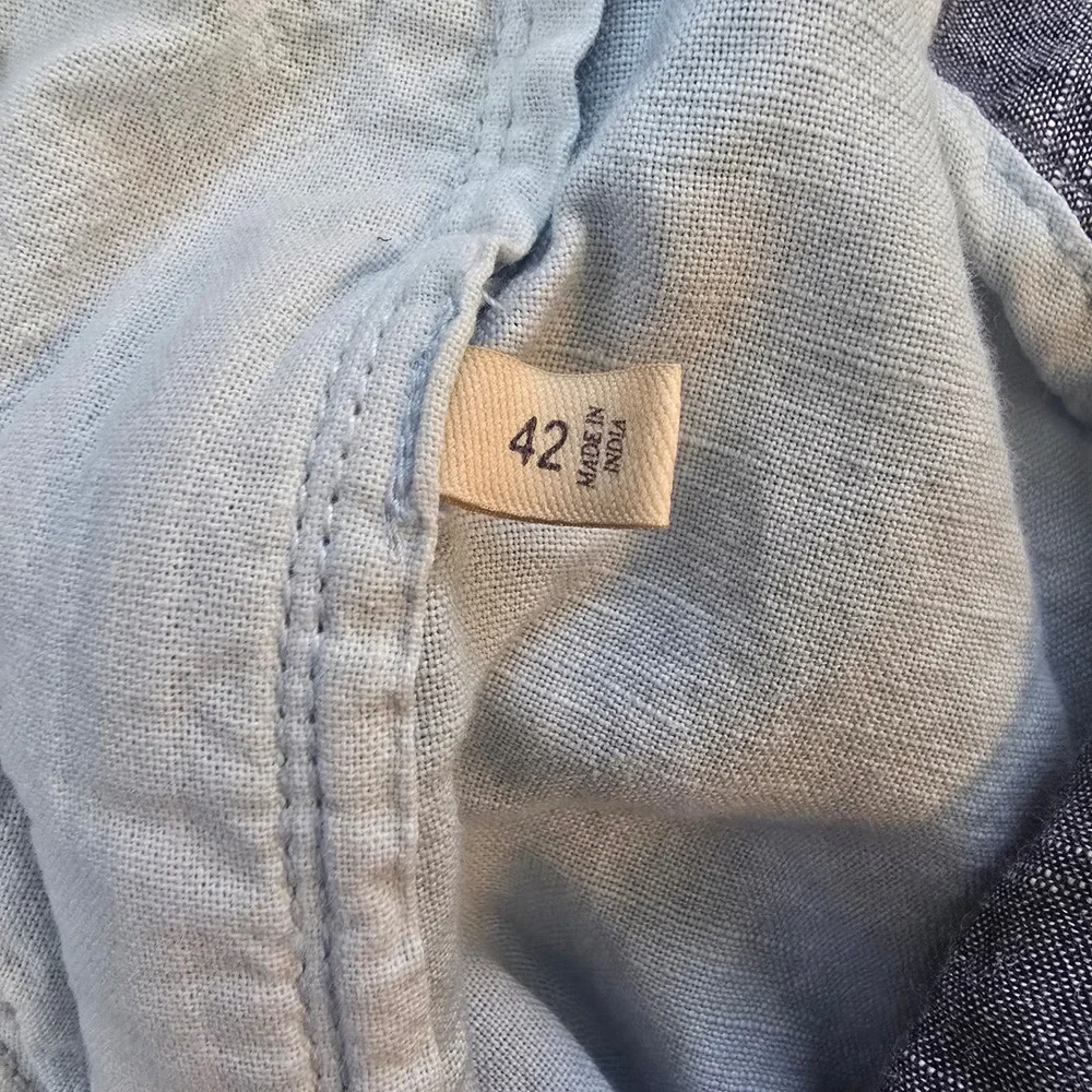 Faherty Brand Mens Light Blue‎ Linen Cotton Blend Shorts Size 42 MBC0007LBL